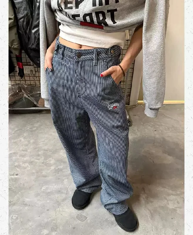 Exclusive Access Striped PatternButtoned Jeans