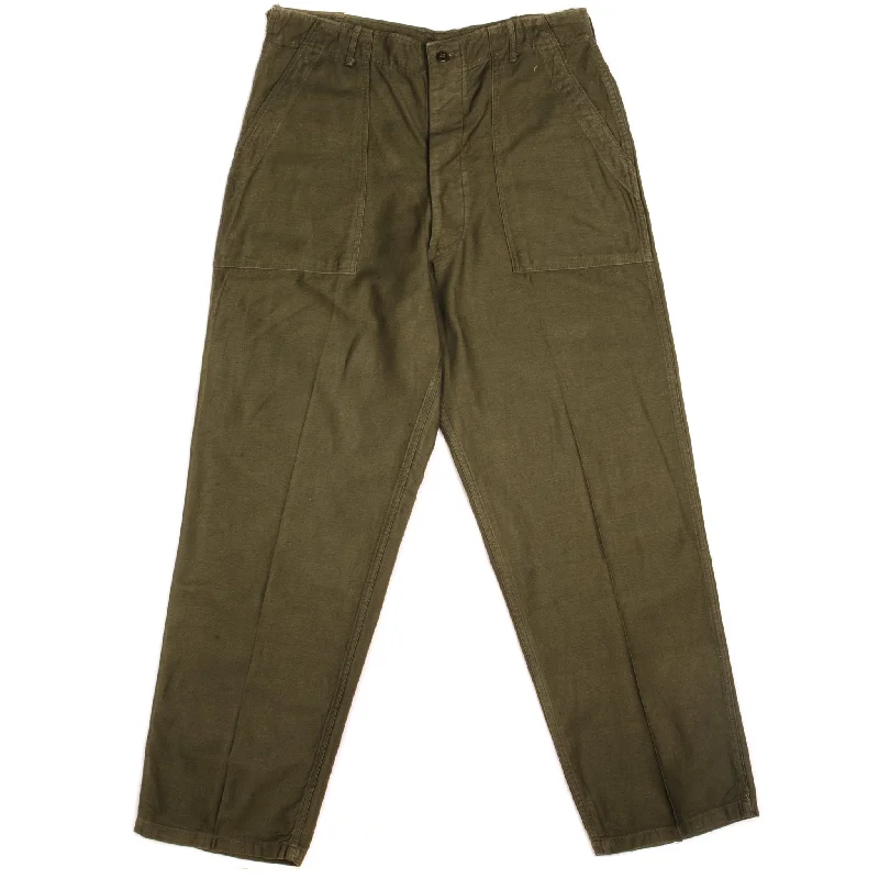 Celebrate the Weekend with Discounts VINTAGE US ARMY UTILITY TROUSERS OG-107 SATEEN PANTS 1963 VIETNAM WAR SIZE LARGE W34 L33 NOS