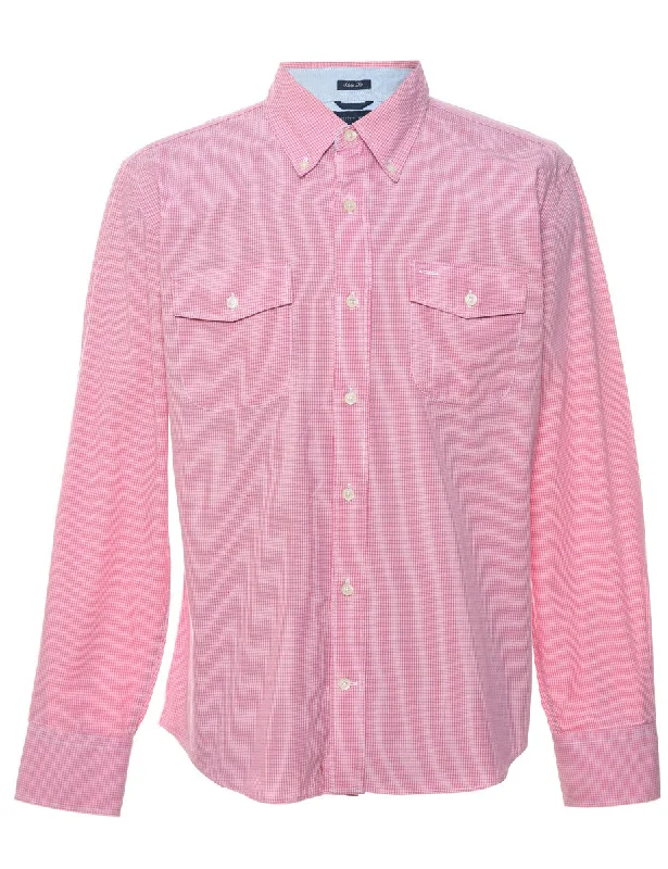 Extra Savings Tommy Hilfiger Checked Pale Pink & White Shirt - L