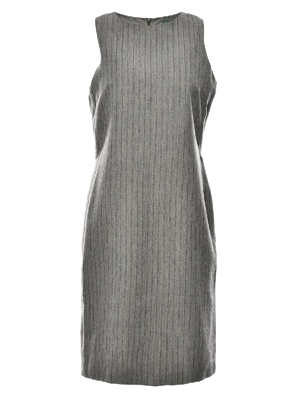 Don't Miss Out Striped Grey Dress - L
