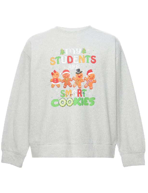 Price Rollback Teddy Bear Print Christmas Sweatshirt - L