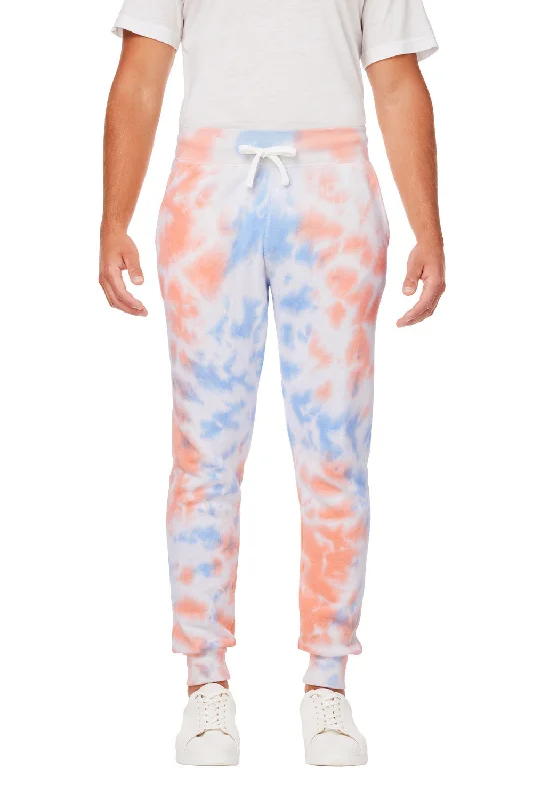 Fantastic Deals J America Mens Tie-Dye Fleece Jogger Sweatpants w/ Pockets - Sunset