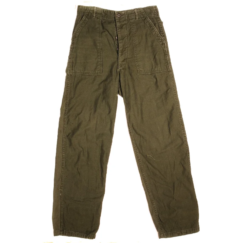Super Savings VINTAGE US ARMY UTILITY OG-107 SATEEN TROUSERS PANTS 1966 VIETNAM WAR SIZE W31 L30