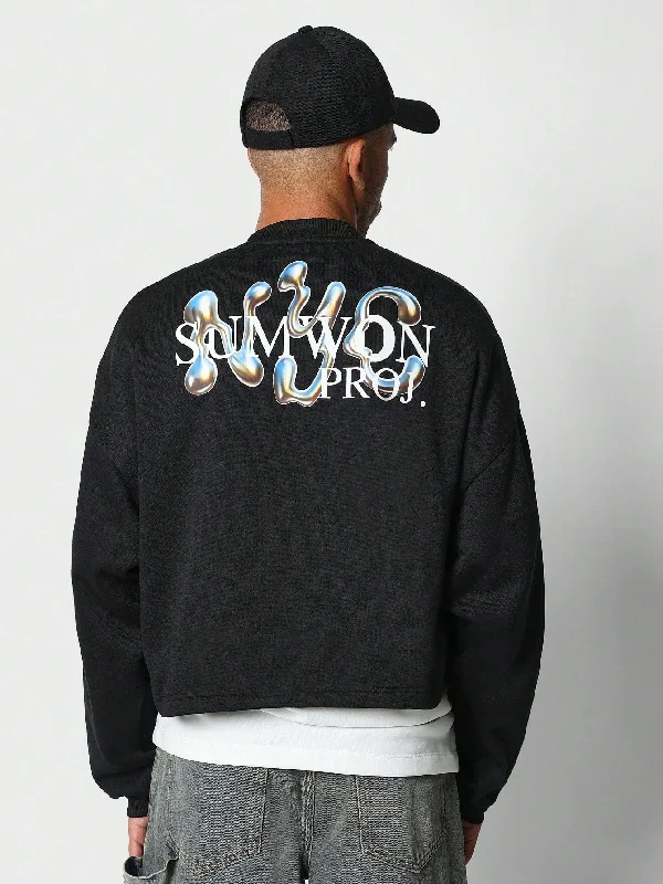 Weekend Deals to Make You Smile Oversized Fit Sweatshirt With Print