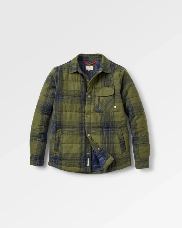 Year-End Clearance Taranaki Quilted Overshirt - Navy/Khaki Check