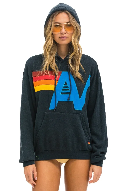 Special Price LOGO STITCH PULLOVER RELAXED HOODIE - CHARCOAL