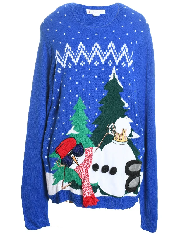 Steal Deal Snowman Christmas Jumper - XL